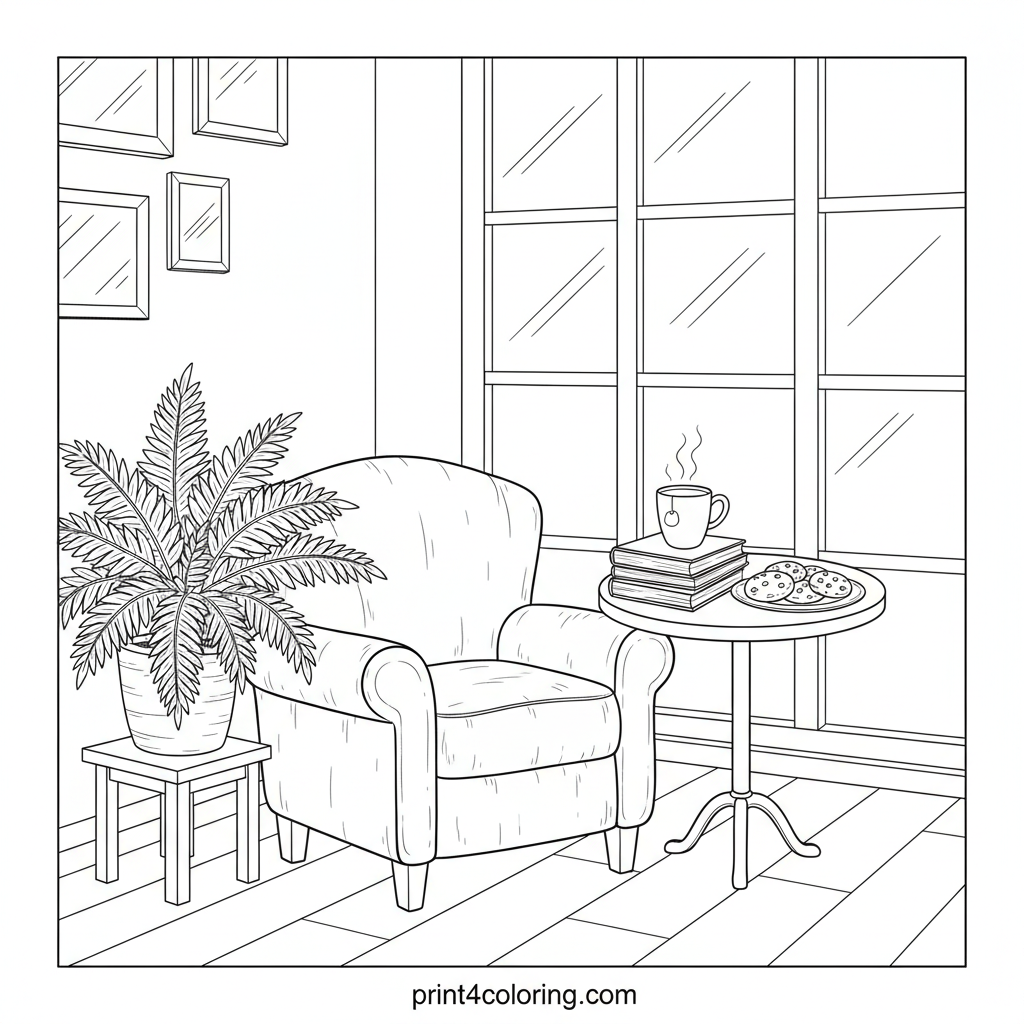 Sunlit Cafe Retreat: A Cozy Window Nook