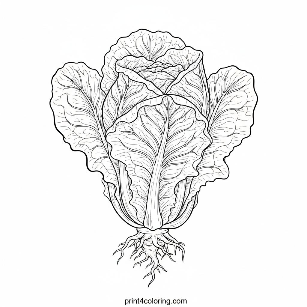 Garden's Bounty: Romaine Lettuce Close-Up