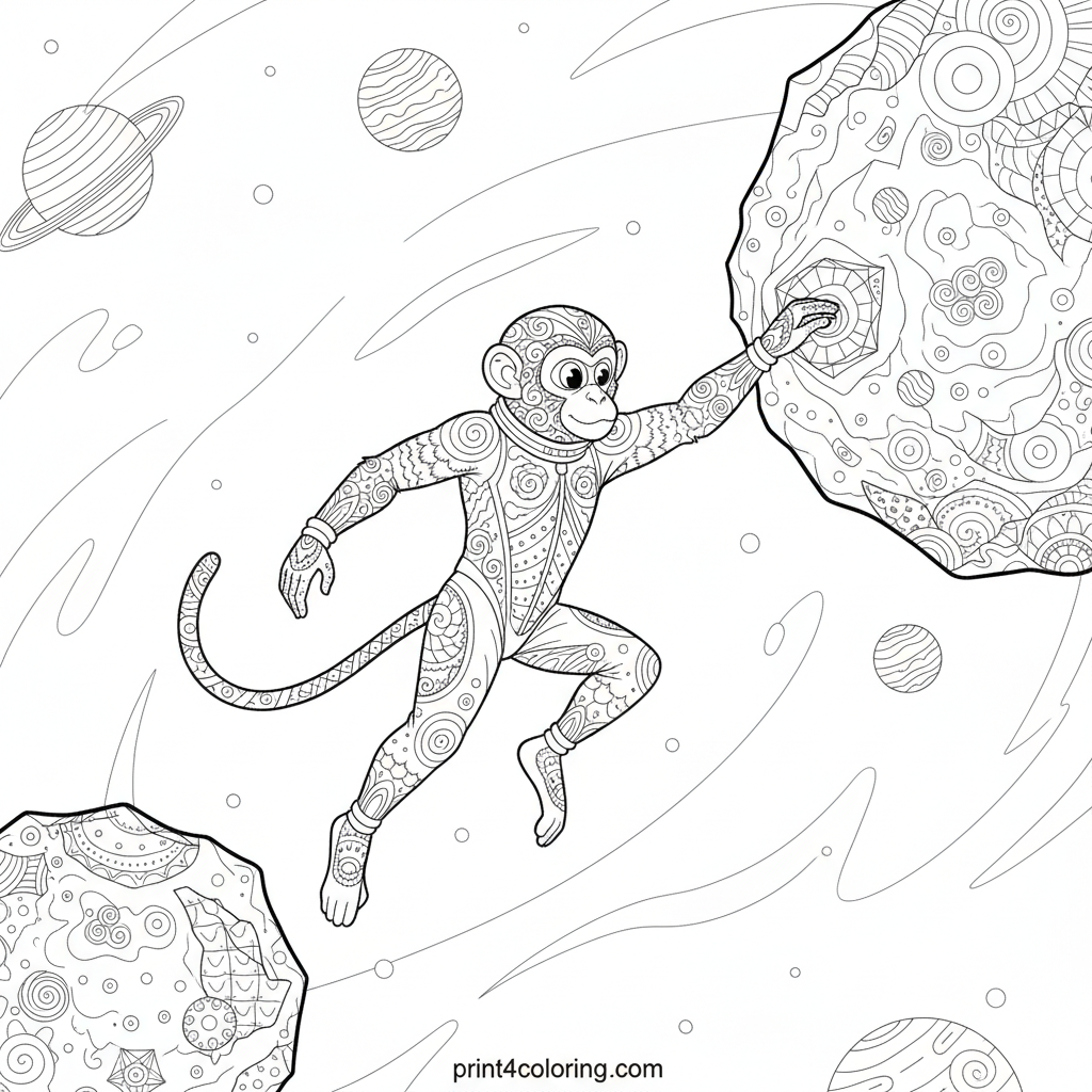 Zenith the Space Monkey's Asteroid Leap