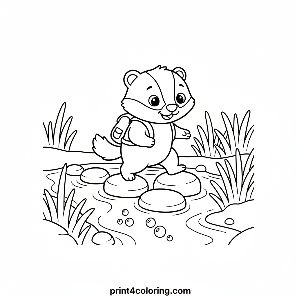 Little Badger's Stepping Stone Journey