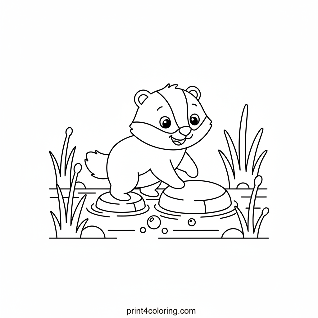 Brave Badger's Bubbly Stream Adventure