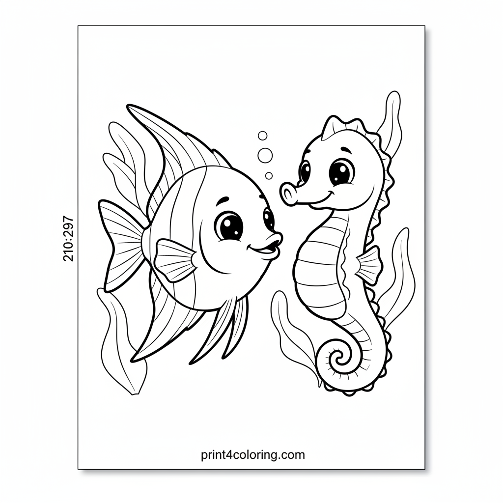 Ocean Buddies: Angelfish and Seahorse Friends