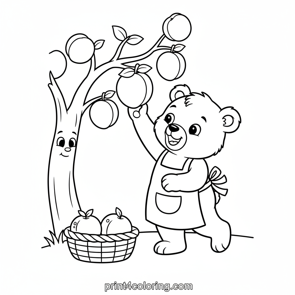 Apricot Harvest Fun: Bear Cub's Sweet Pick
