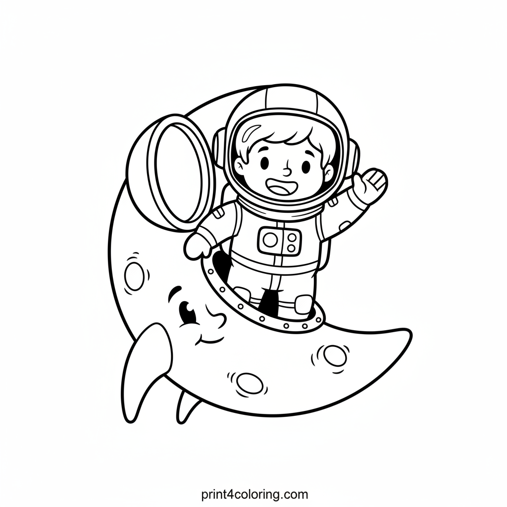 Astronaut's Friendly Moon Hello!