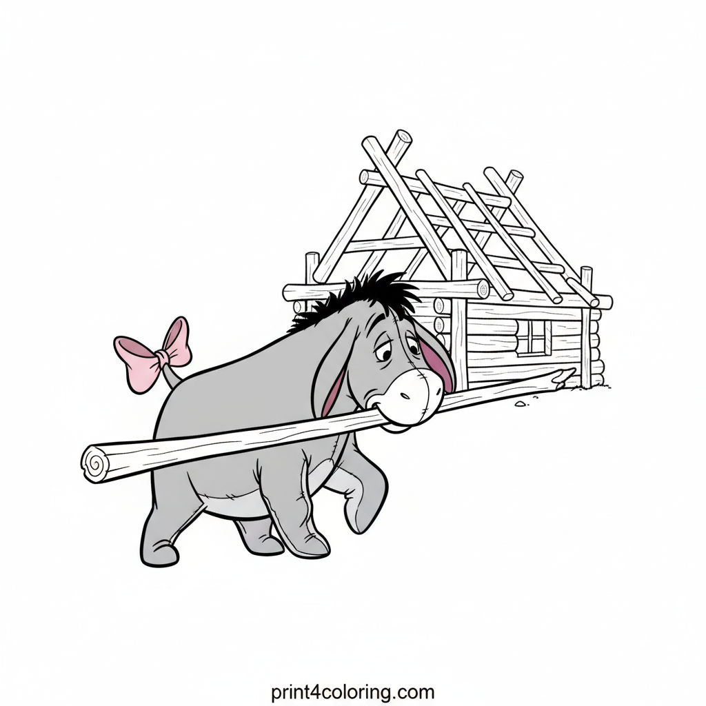 Eeyore's Stick House Building Adventure