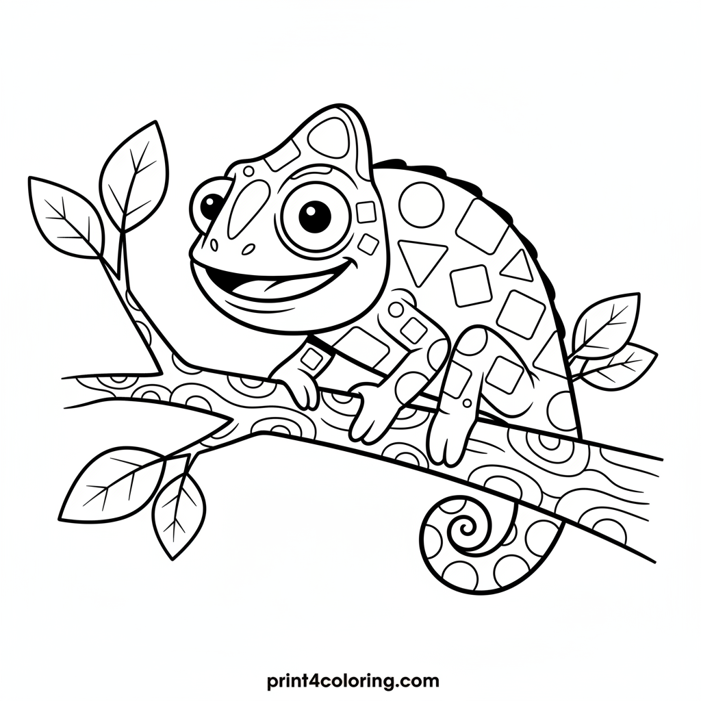 Smiling Chameleon's Color-Change Fun