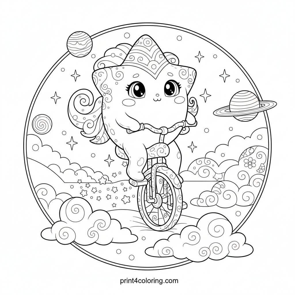 The Dream Weaver's Starry Unicycle Adventure