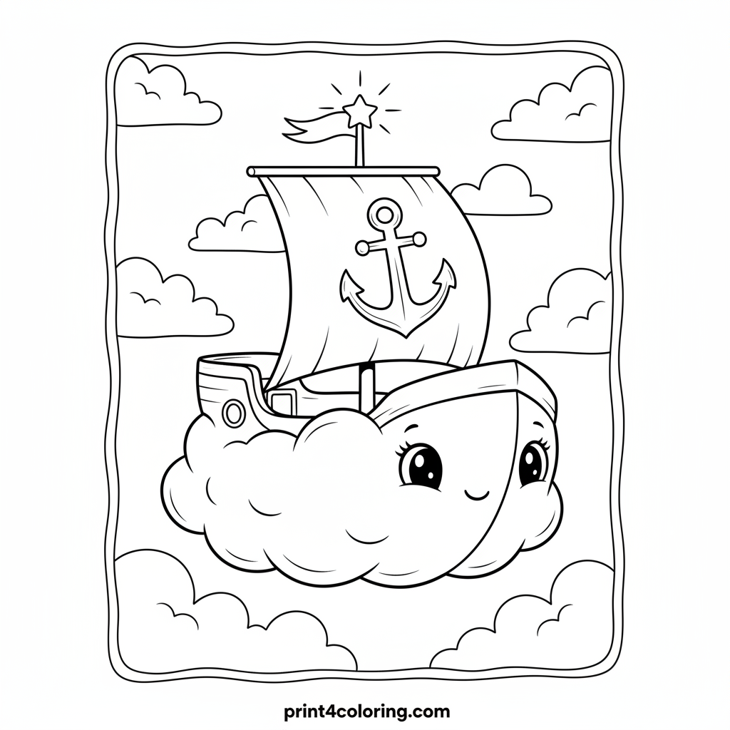 Dreamy Cloud Ship Voyage