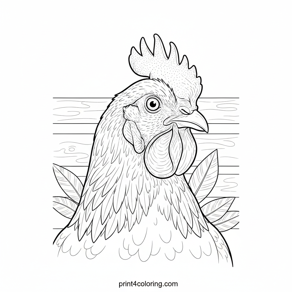 Bustling Coop Life: A Detailed Farmyard Portrait