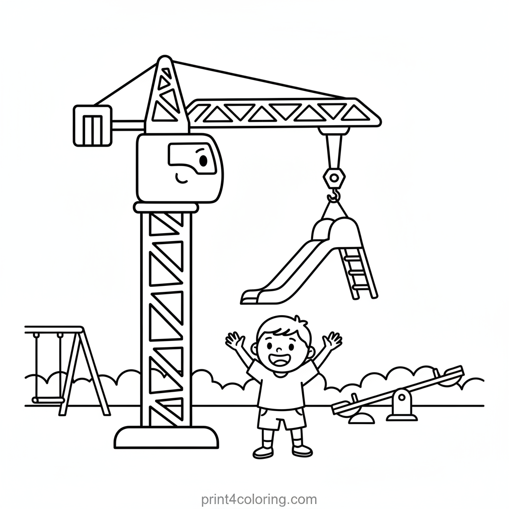 The Friendly Crane Builds a Playground