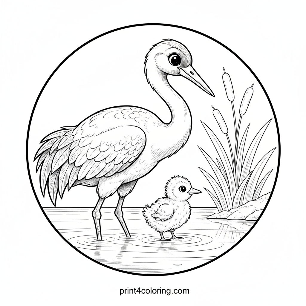 Lakeside Serenity: Crane Family Stroll
