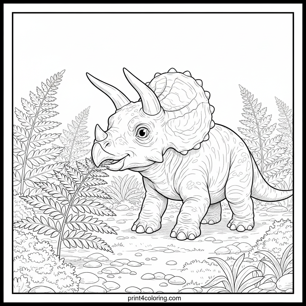 Little Triceratops' Forest Discovery