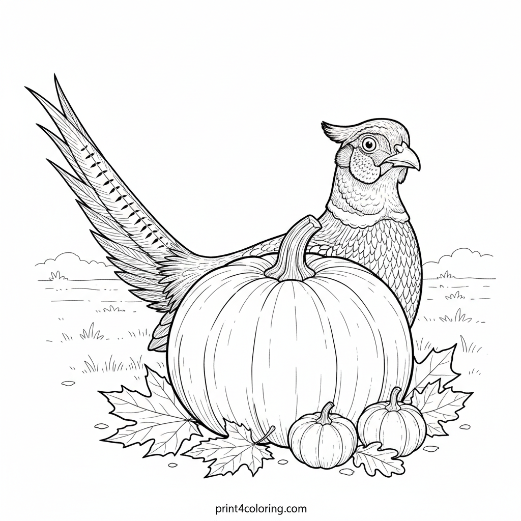 Vibrant Pheasant's Pumpkin Adventure
