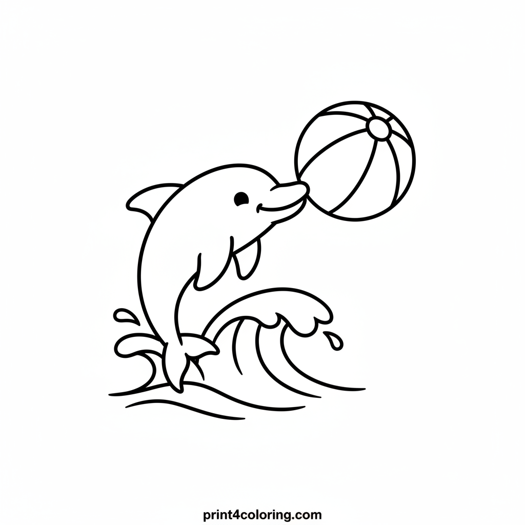 Leaping Dolphin's Beach Ball Fun