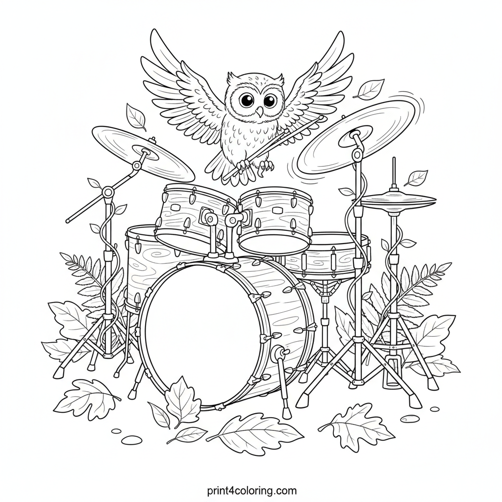Woodland Rhythms: Owl's Forest Drum Kit