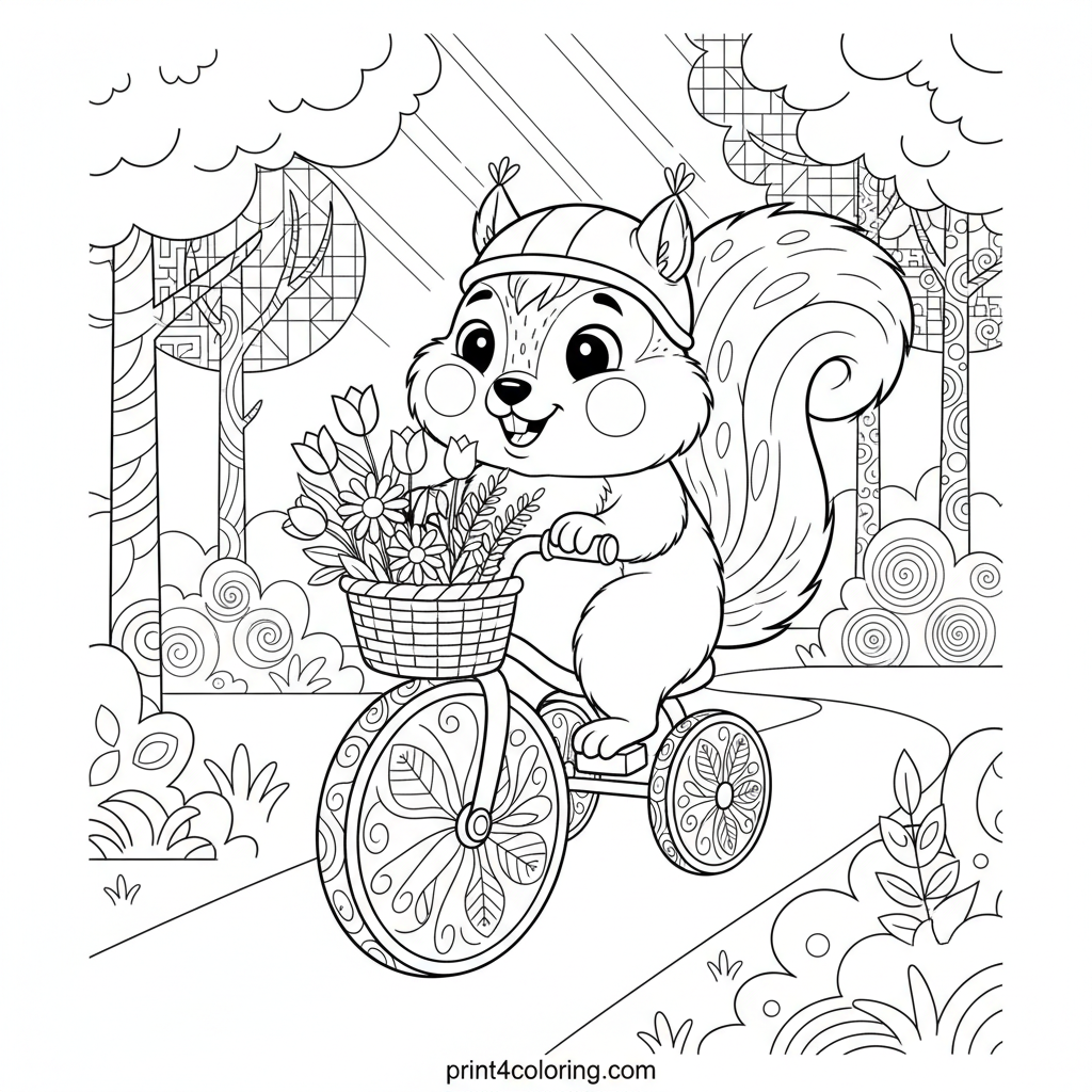Forest Friend's Zentangle Tricycle Adventure