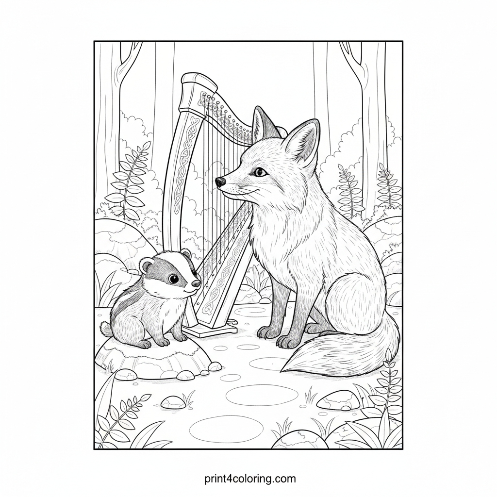 Forest Friends' Gentle Tune: A Woodland Serenade
