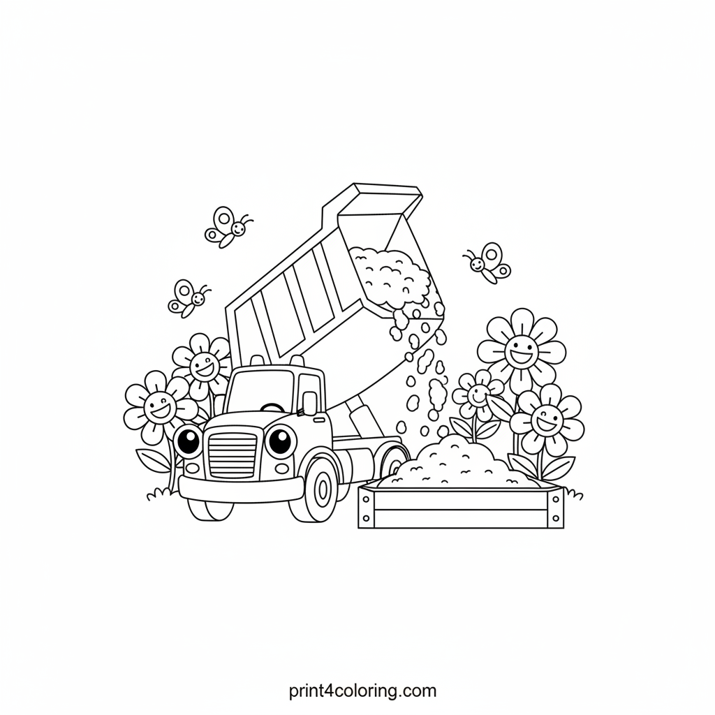 Friendly Dump Truck's Garden Adventure