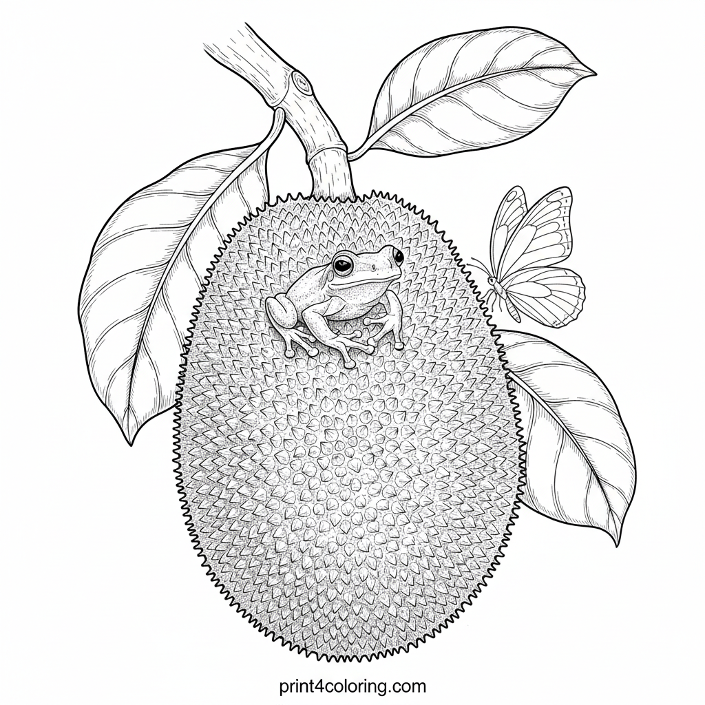 Giant Jackfruit's Orchard Oasis with Tiny Friends