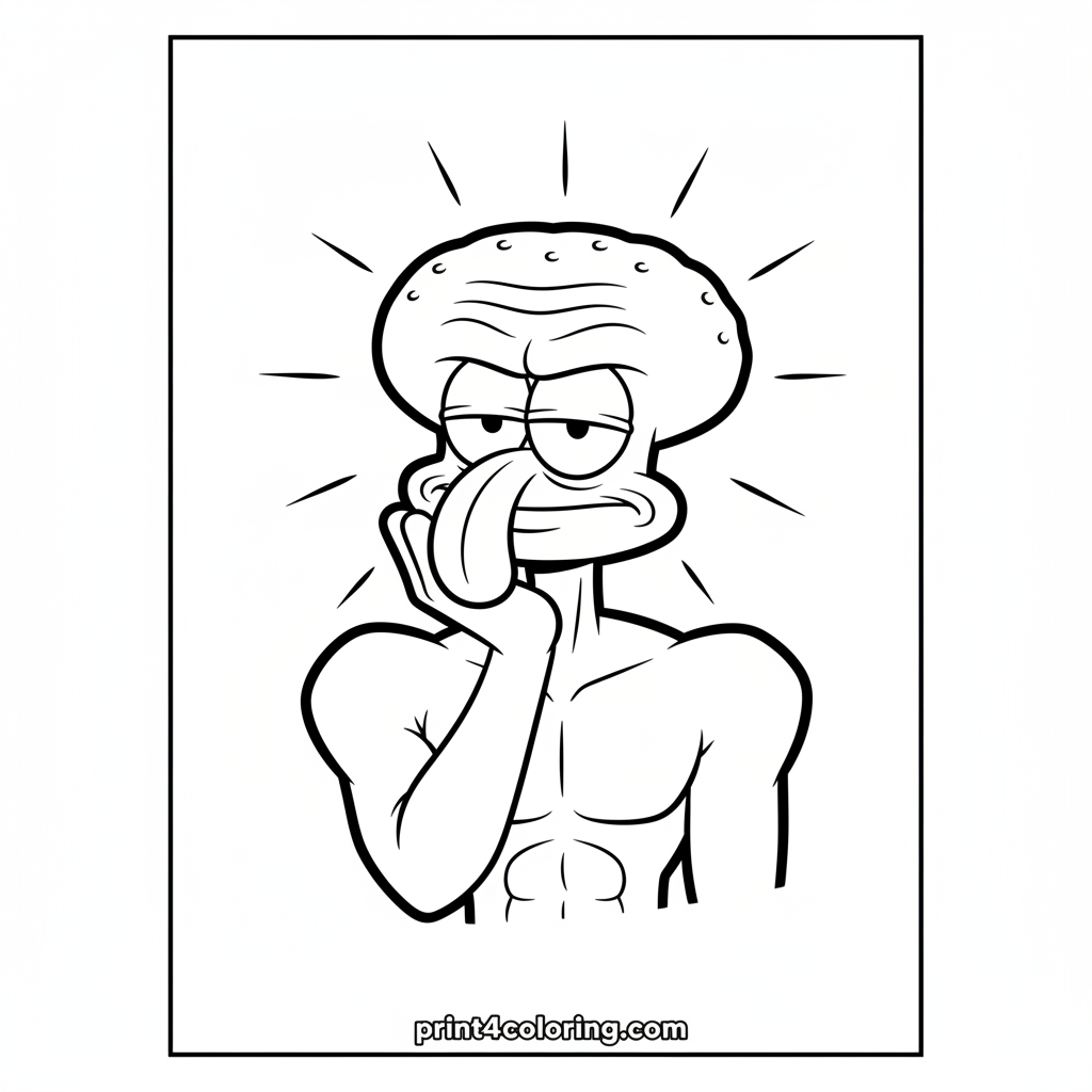 Handsome Squidward's Glamorous Close-up