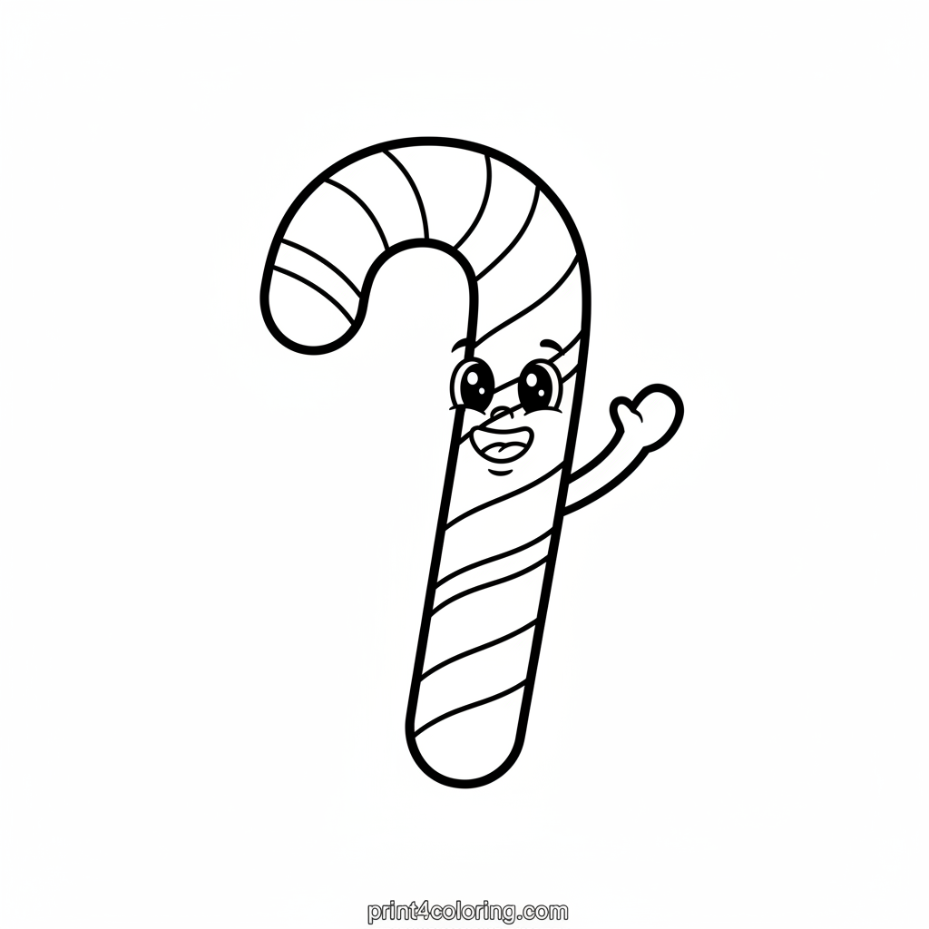 Happy Waving Candy Cane Friend