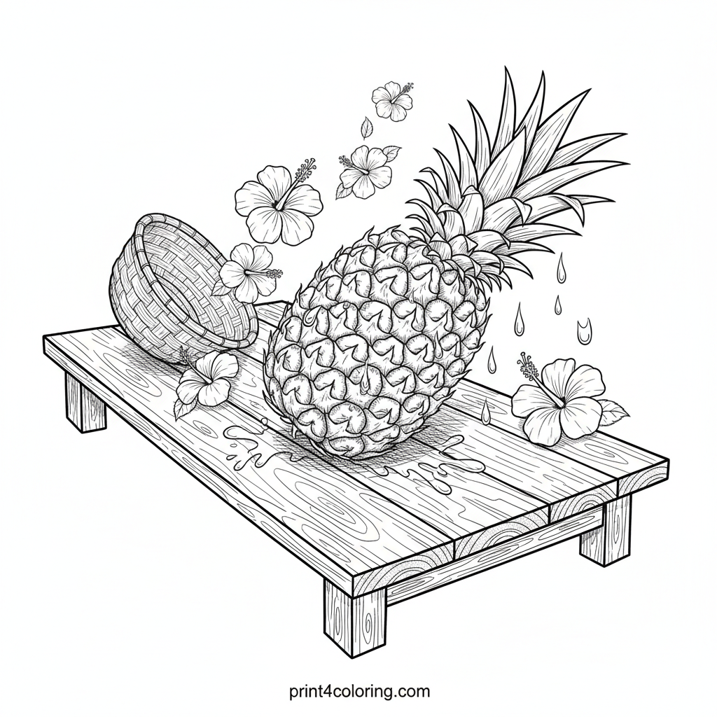 Golden Harvest Pineapple Still Life