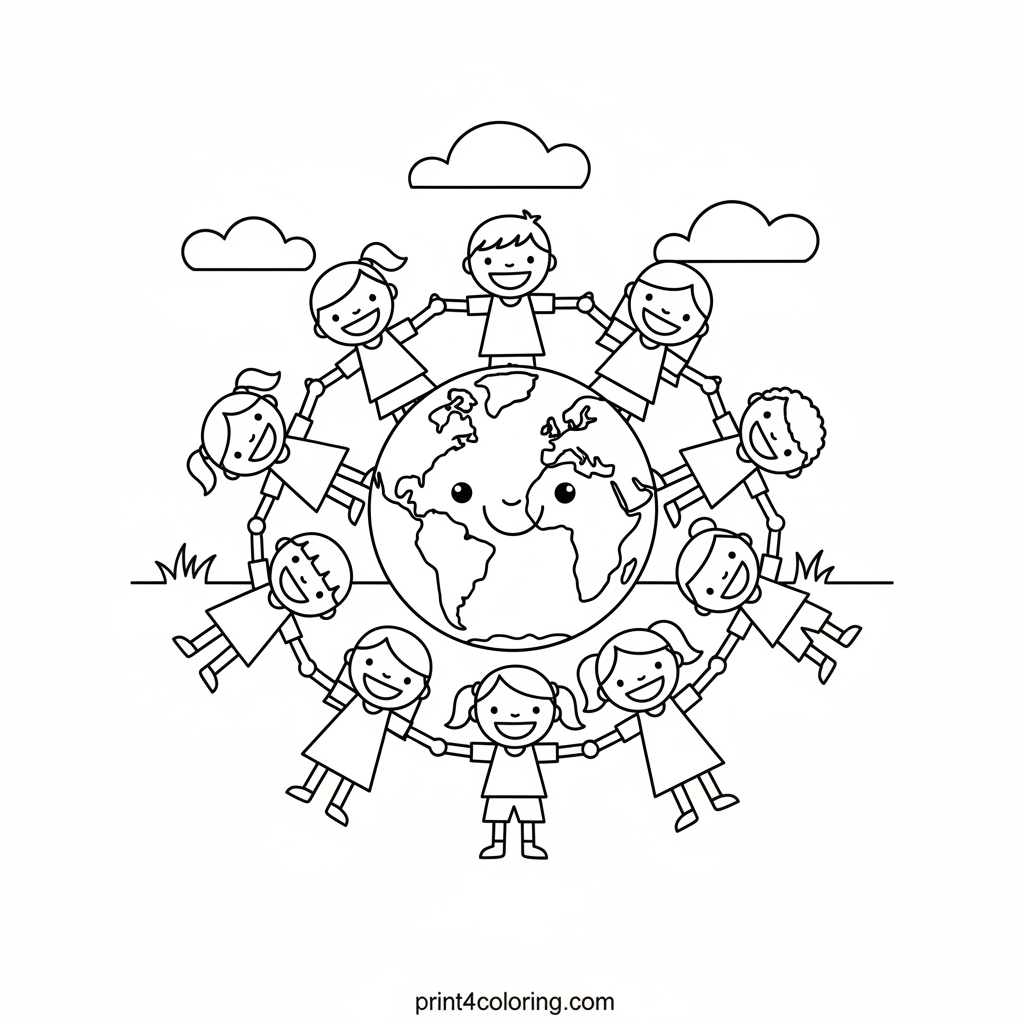 Friends Holding Our Happy Earth