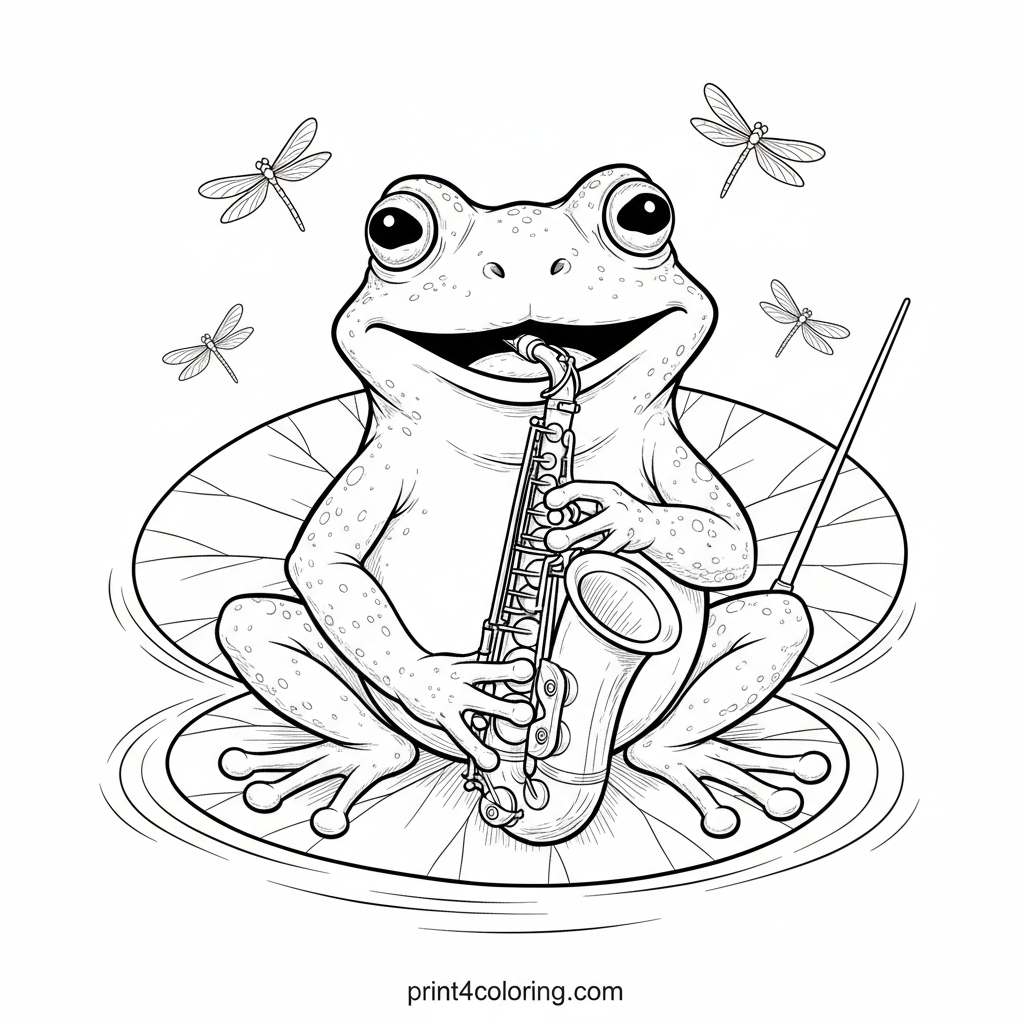 Joyful Jazz Frog Portrait