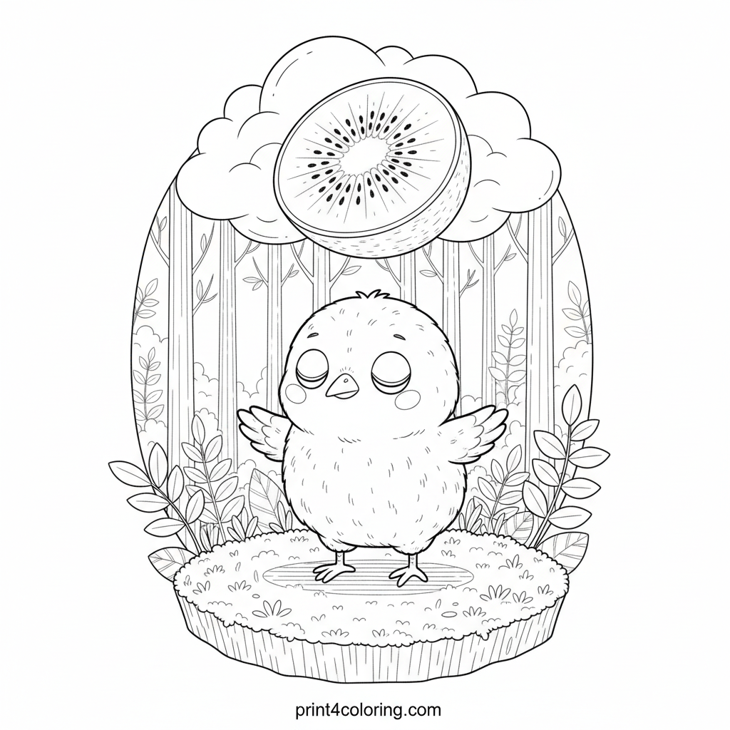 Kiwi's Whimsical Flight Dream