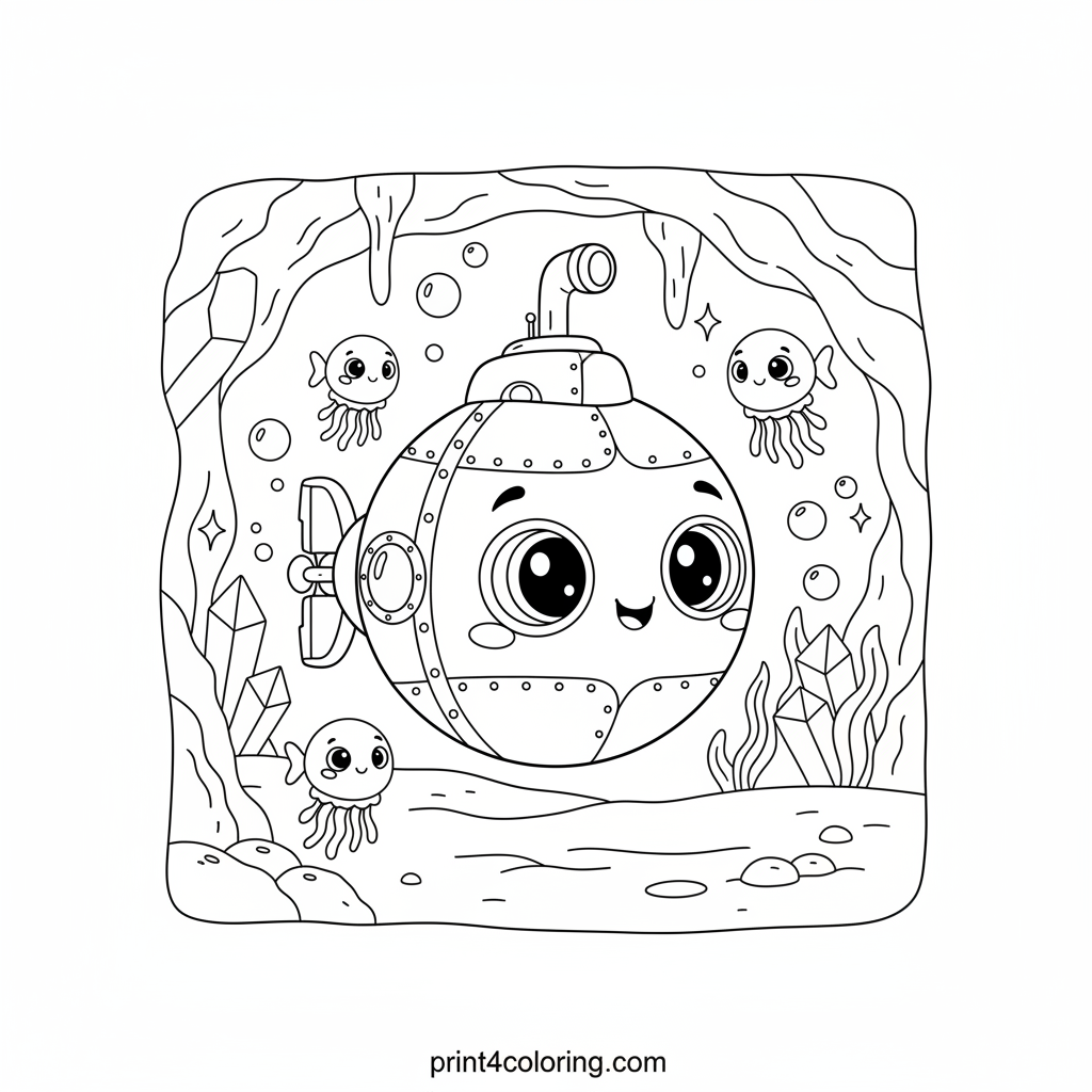 Cozy Submarine Adventure in the Crystal Cavern