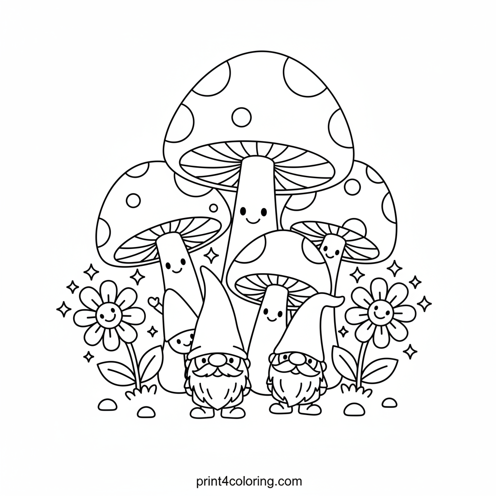 Enchanted Gnome & Mushroom Garden