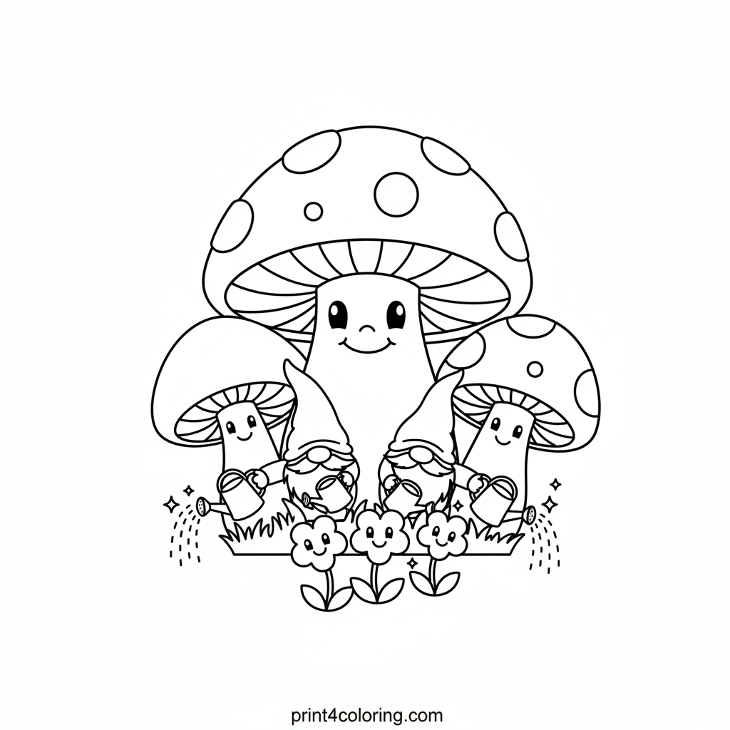 Enchanted Gnome Mushroom Garden