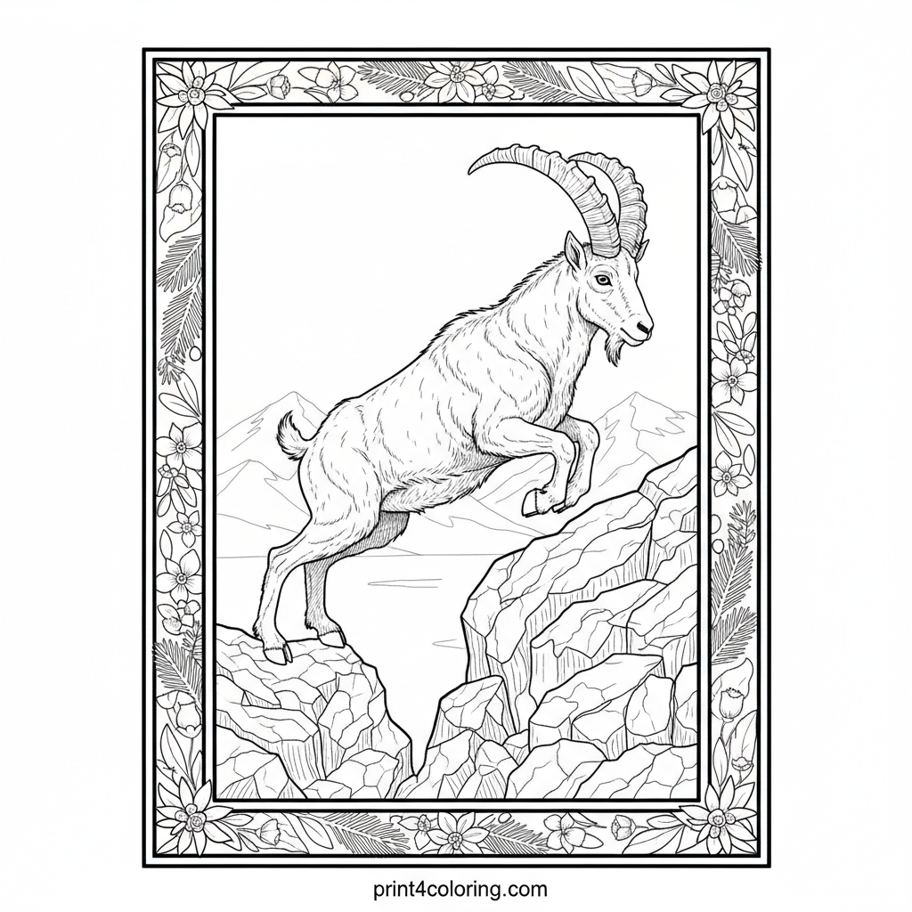 Majestic Mountain Goat's Craggy Ascent