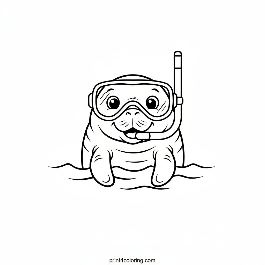 Happy Manatee's Snorkel Surprise