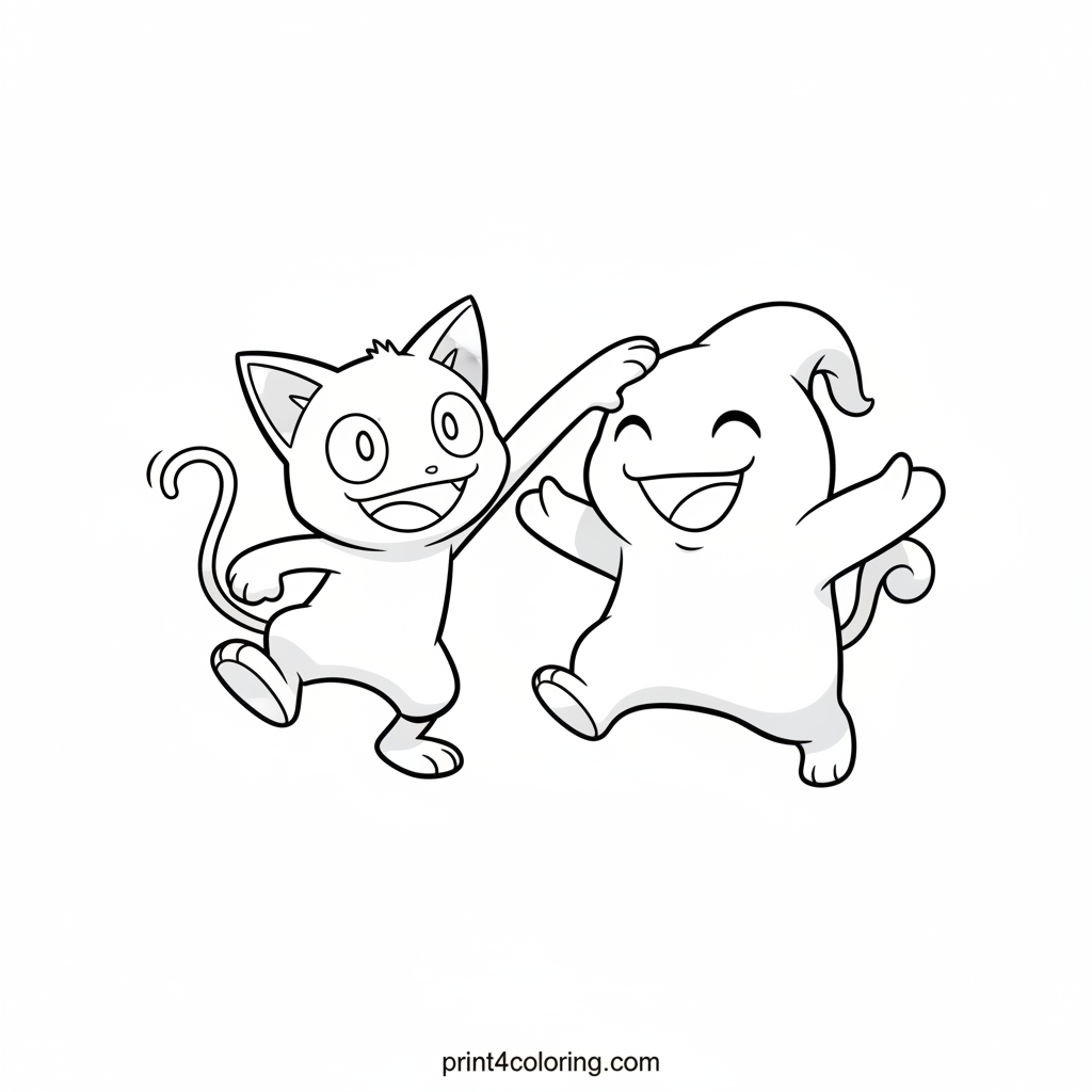 Meowth and Wobbuffet's Friendly Pat