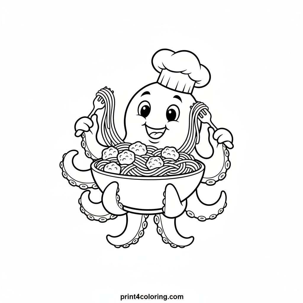 Octopus Chef's Silly Spaghetti Surprise