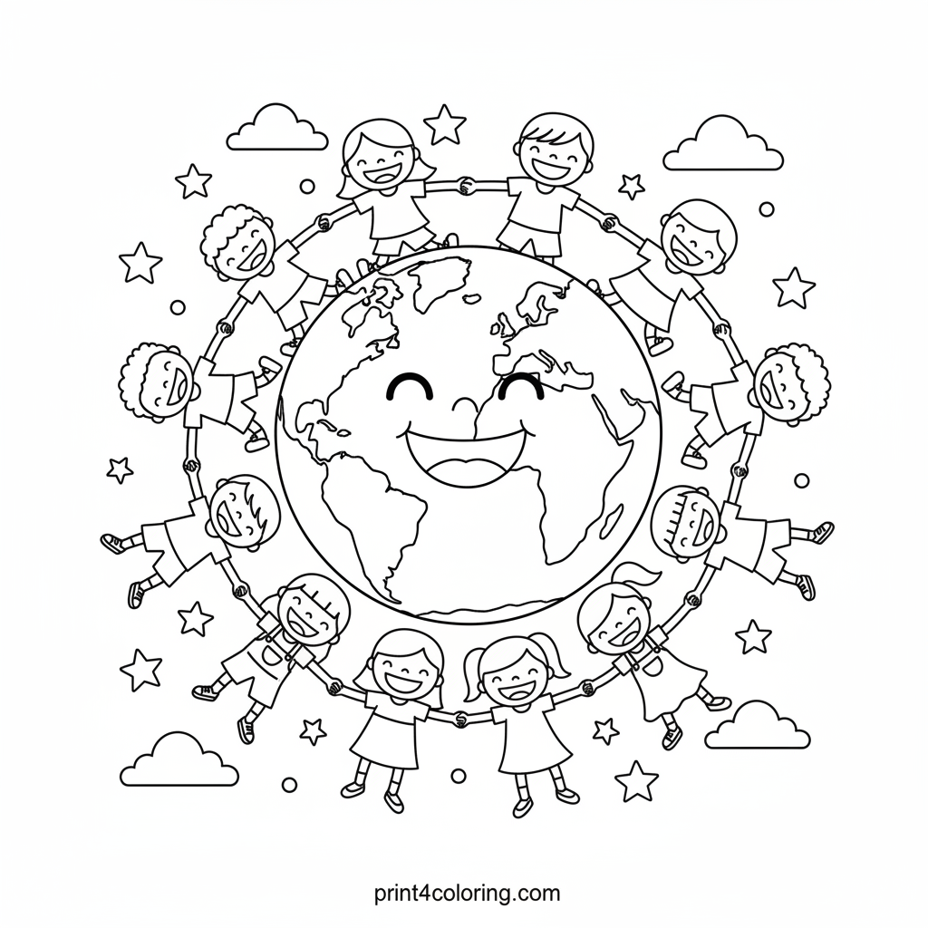 Smiling Earth & Happy Friends