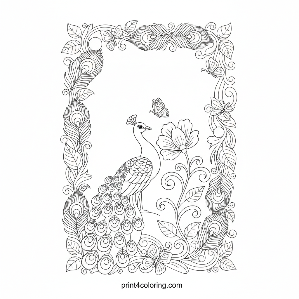 Majestic Peacock's Garden Serenity