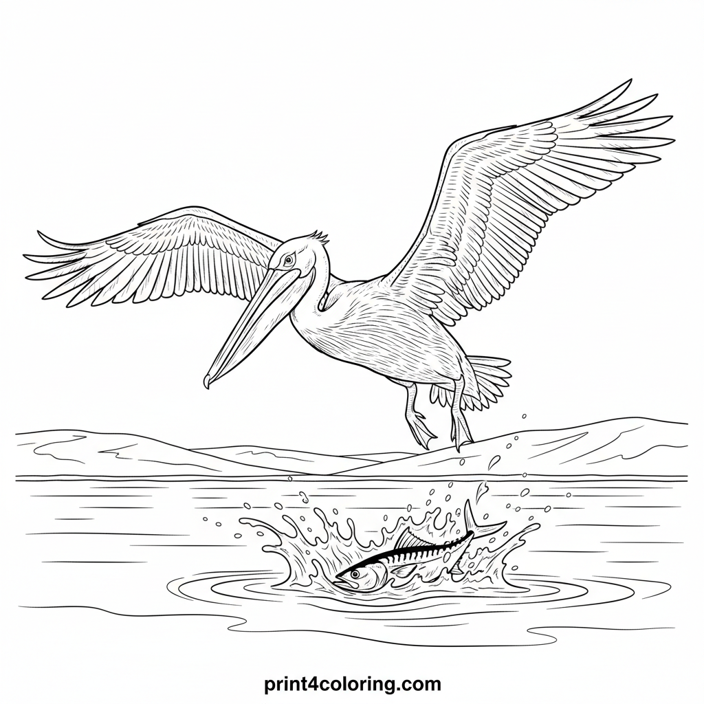 Graceful Pelican's Ocean Hunt