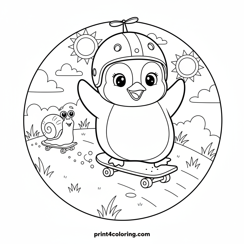 Penguin's Wobbly Skateboard Dash!