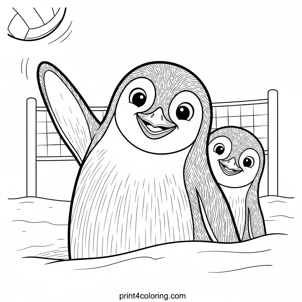 Wobbly Wonders: Penguin Volleyball Fun