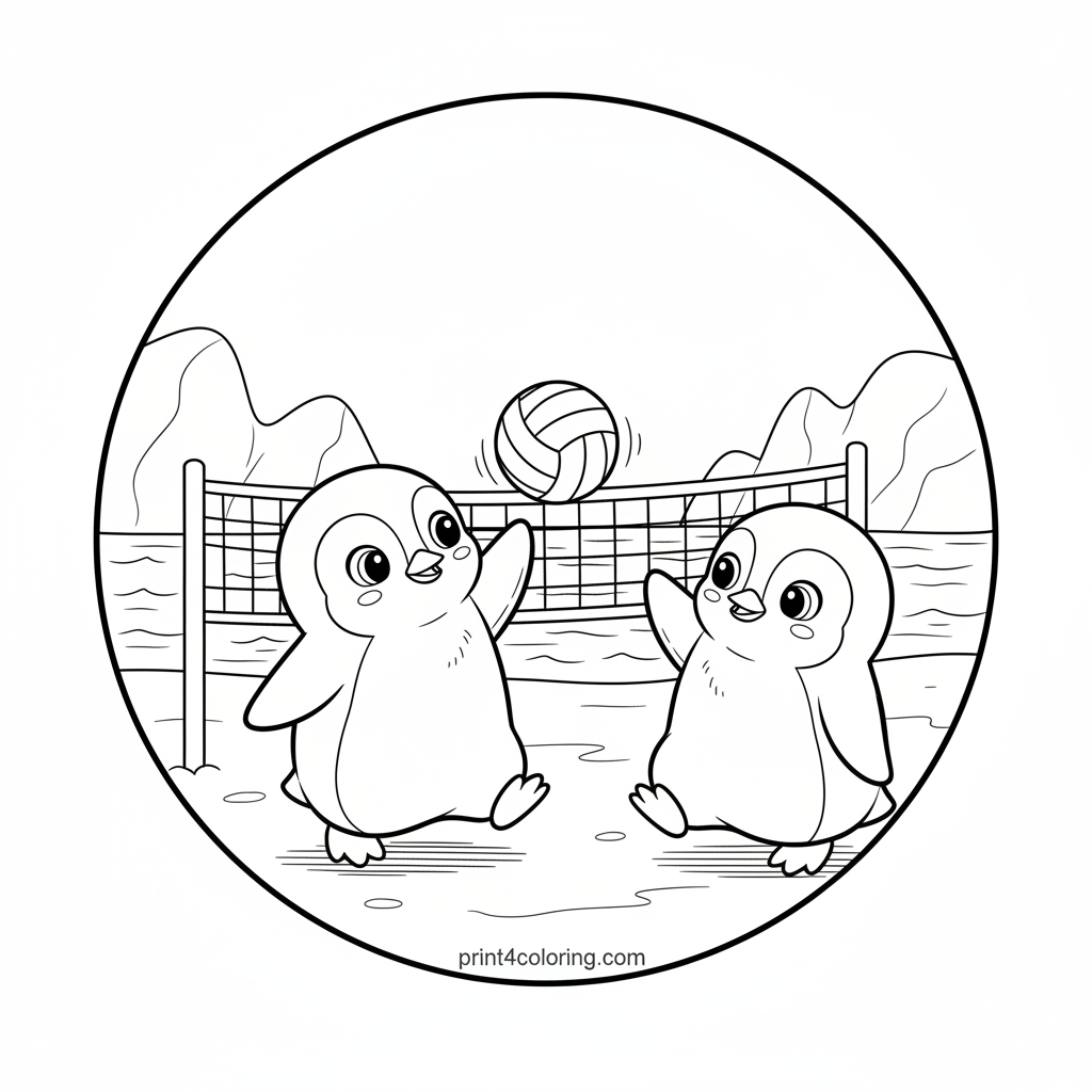 Wobbly Penguin Volleyball Fun
