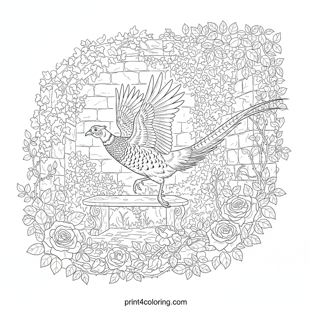 Majestic Pheasant in the Secret Garden