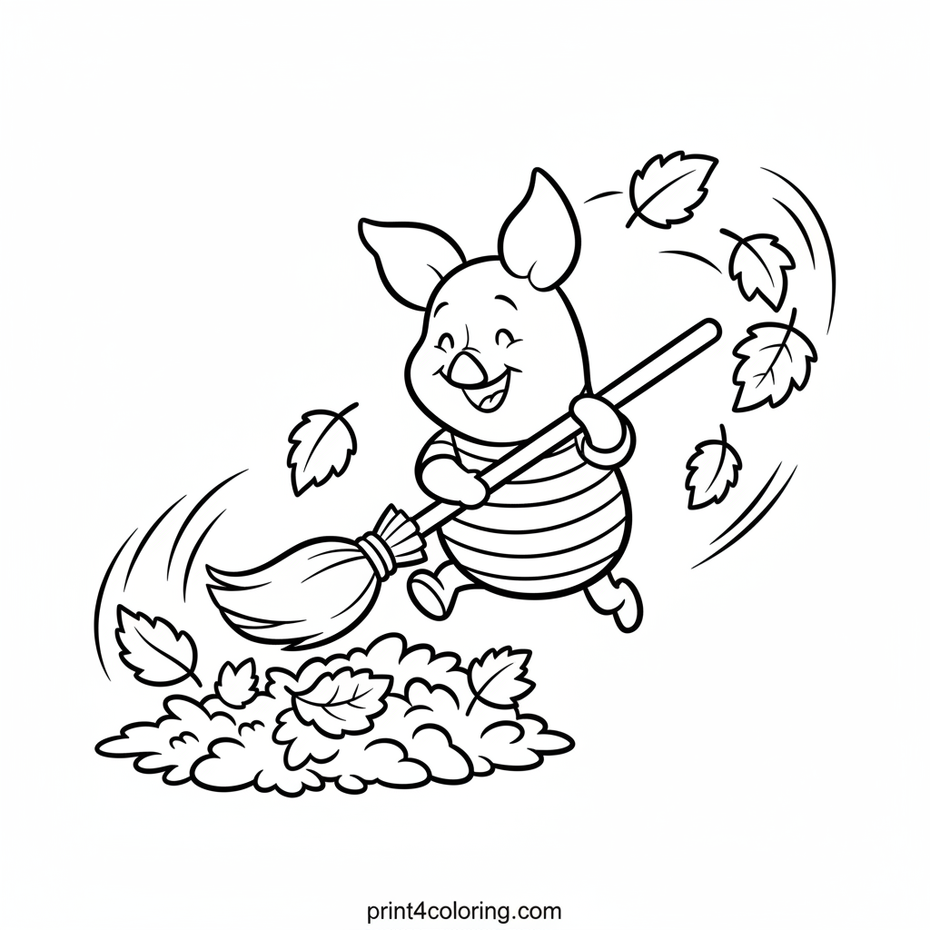 Piglet's Autumn Leaf Adventure