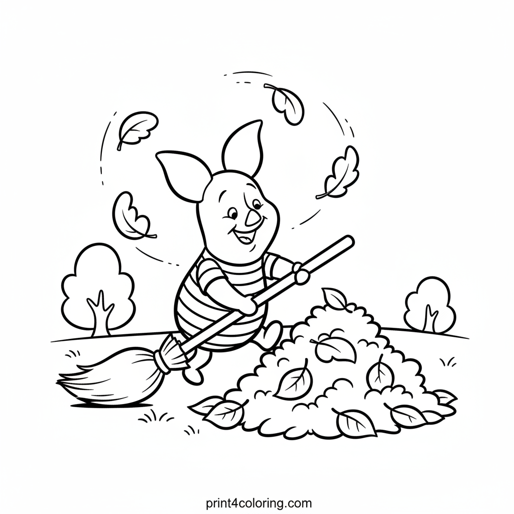 Piglet's Lively Leaf Sweep