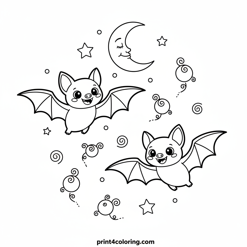 Playful Bats & Fireflies Chase