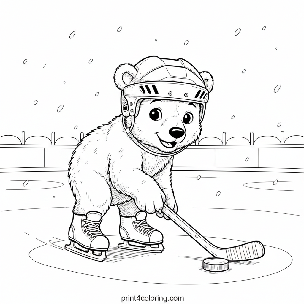 Polar Bear Cub's Icy Hockey Debut