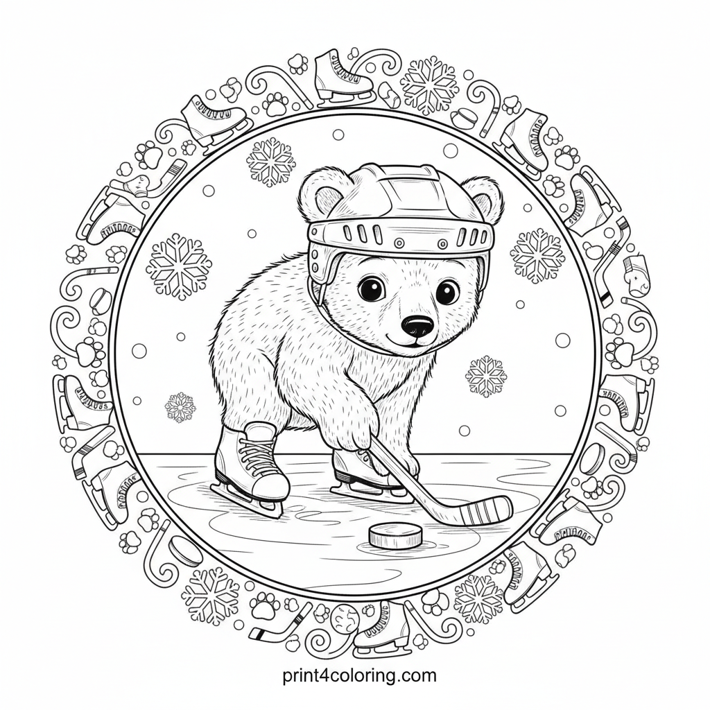 Polar Bear Cub's Icy Debut: A First Skate Adventure