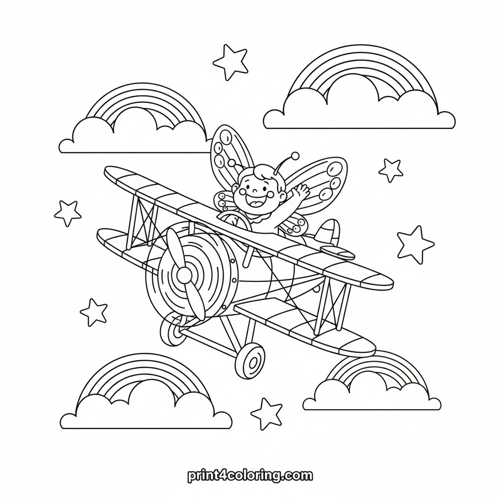 Fairy's Sparkling Rainbow Biplane Ride