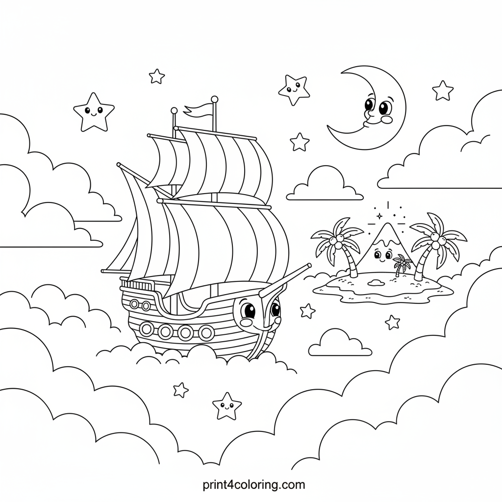 Whimsical Rainbow Pirate Ship Adventure